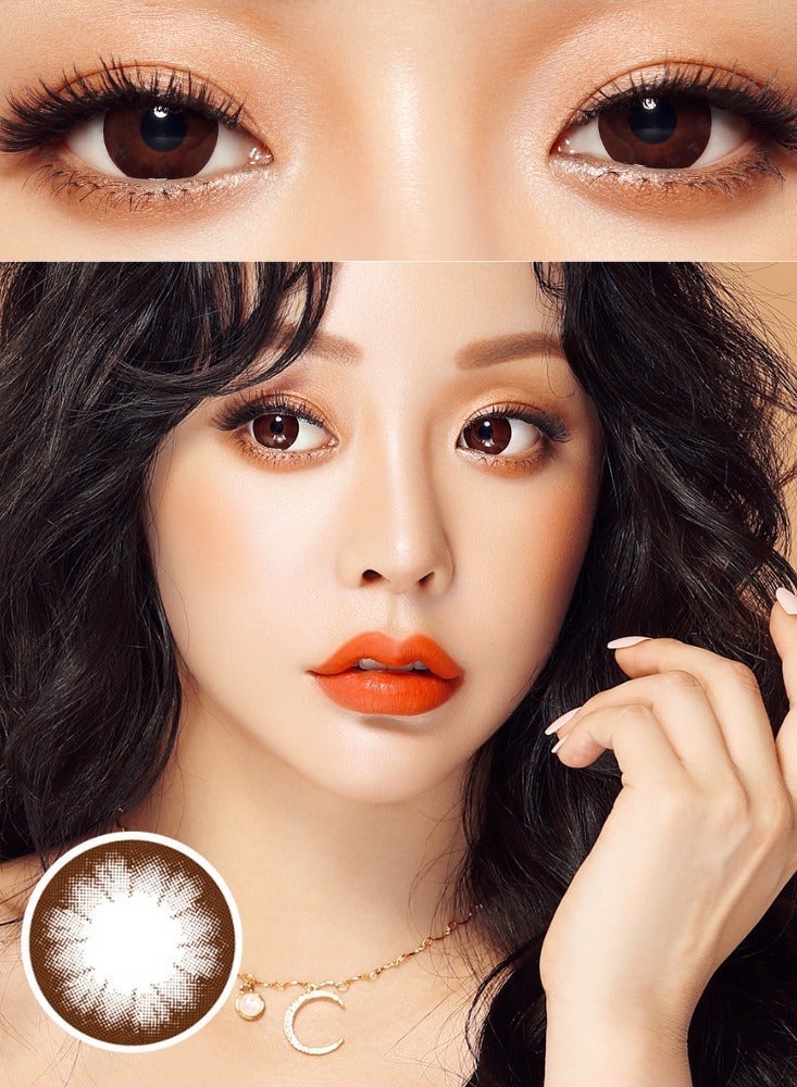UYAAI Big eyes COFFEE Series Lenses Yearly Colored Contact Lenses, Unisex Cosmetic Contact Lenses, Hot Sale Fashion Lenses,  42% Soft Contact Lenses - Image 1